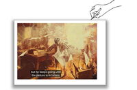 Filmstill eines Animationsfilms: Ein Junge in KZ-Kleidung zertritt ein Bild.