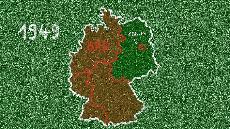 Gezeichnete Karte von Deutschland 1949